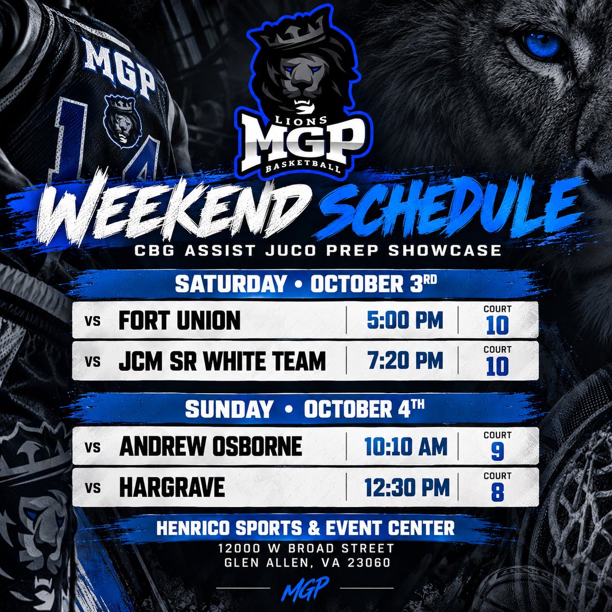 middle_prep's tweet photo. 🚨 MGP is headed to VA for the CBG &amp; Assist Prep/Juco Jamboree!

📅 Saturday 10/3
5pm – vs Fort Union 
7:20pm – vs JCM SR White Team 

📅 Sunday 10/4
10:10am — vs Andrew Osborne 
12:30pm – vs Hargrave 

#MGP | #TheⓂ️ | #Year14 https://t.co/z5ITksFU6i
