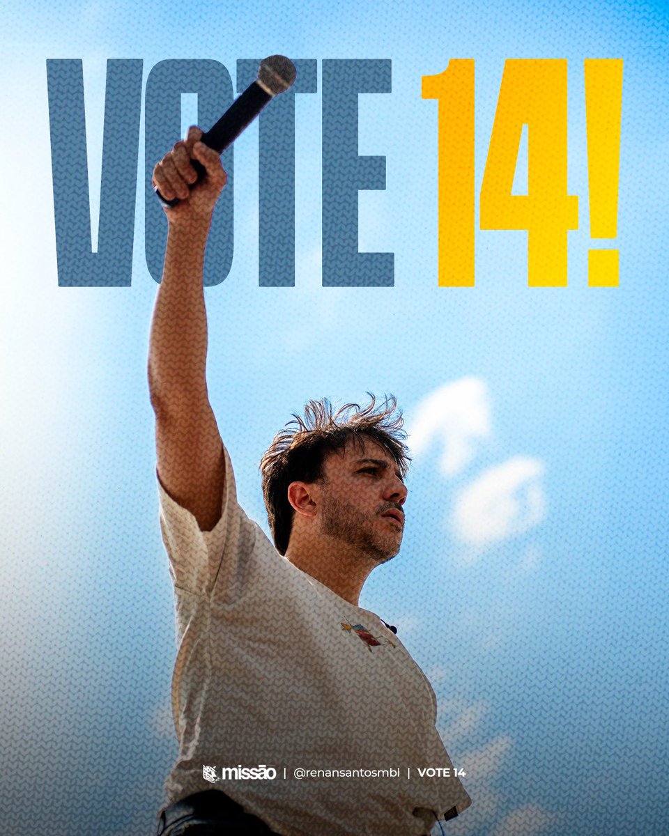 PartidoMissao's tweet photo. AMANHÃ É DIA DE VOTAR 14!

@RenanSantosMBL https://t.co/e9QnUvl8OF