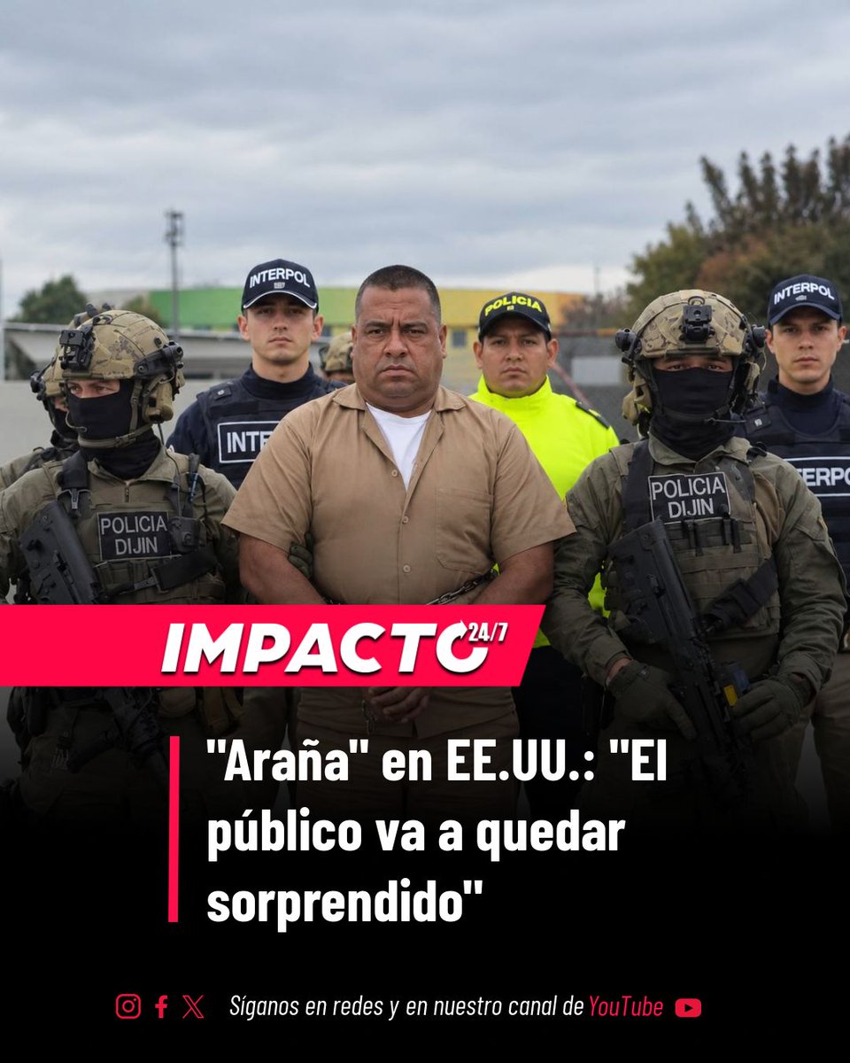 Impacto24_7's tweet photo. ARAÑA VA A CANTAR | El abogado de "Araña" en EE.UU. lanzó una advertencia que eriza la piel: "El público va a estar sorprendido... van a salir cosas interesantes a la luz." El exgestor de paz de Petro enfrenta cargos de narcoterrorismo en California. Un proceso que podría arrastrar nombres y secretos que muchos en Colombia preferirían mantener enterrados.
