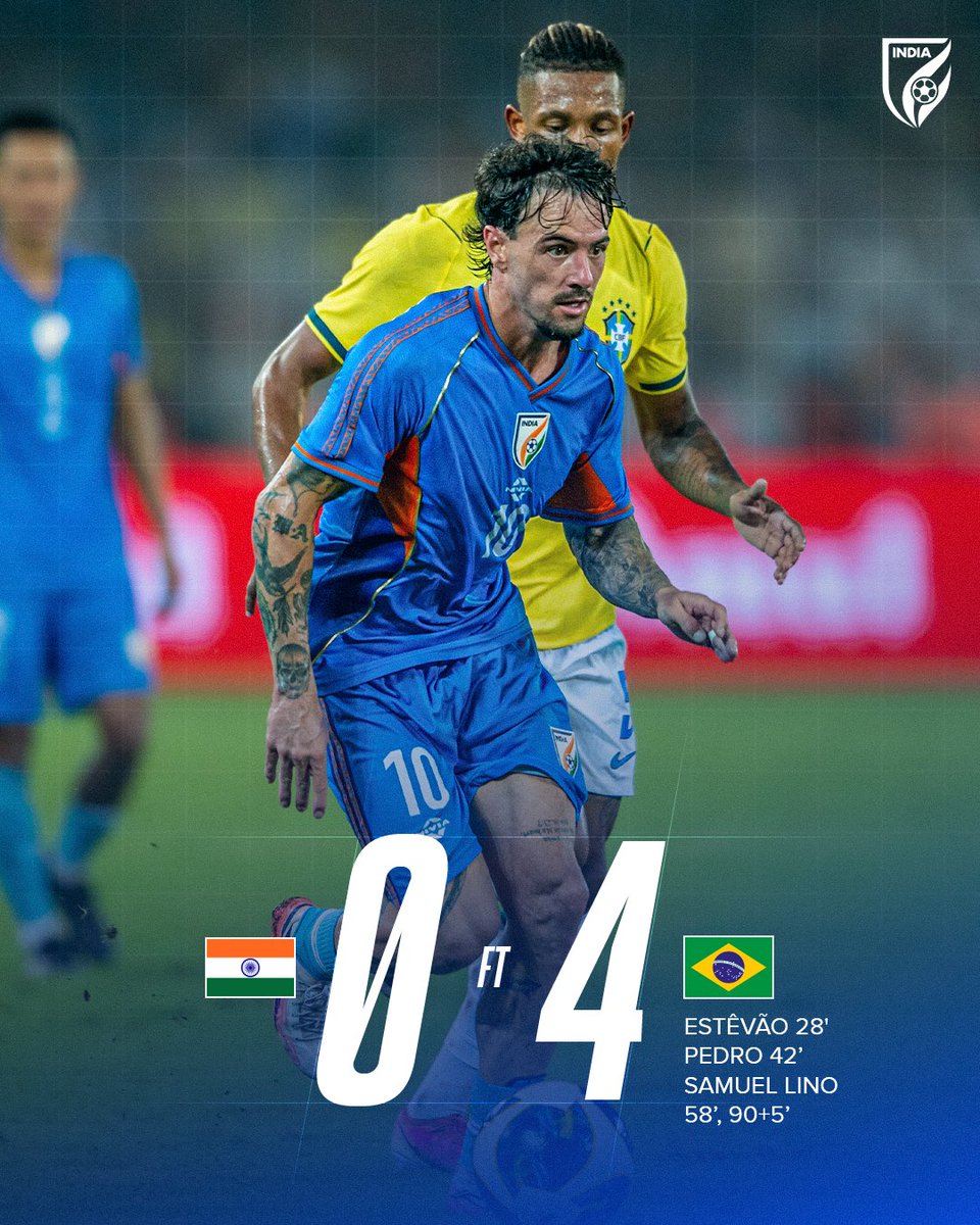 IndianFootball's tweet photo. A tough night in Kolkata. 

#INDBRA #BlueTigers #IndianFootball https://t.co/Da2hG2poOe