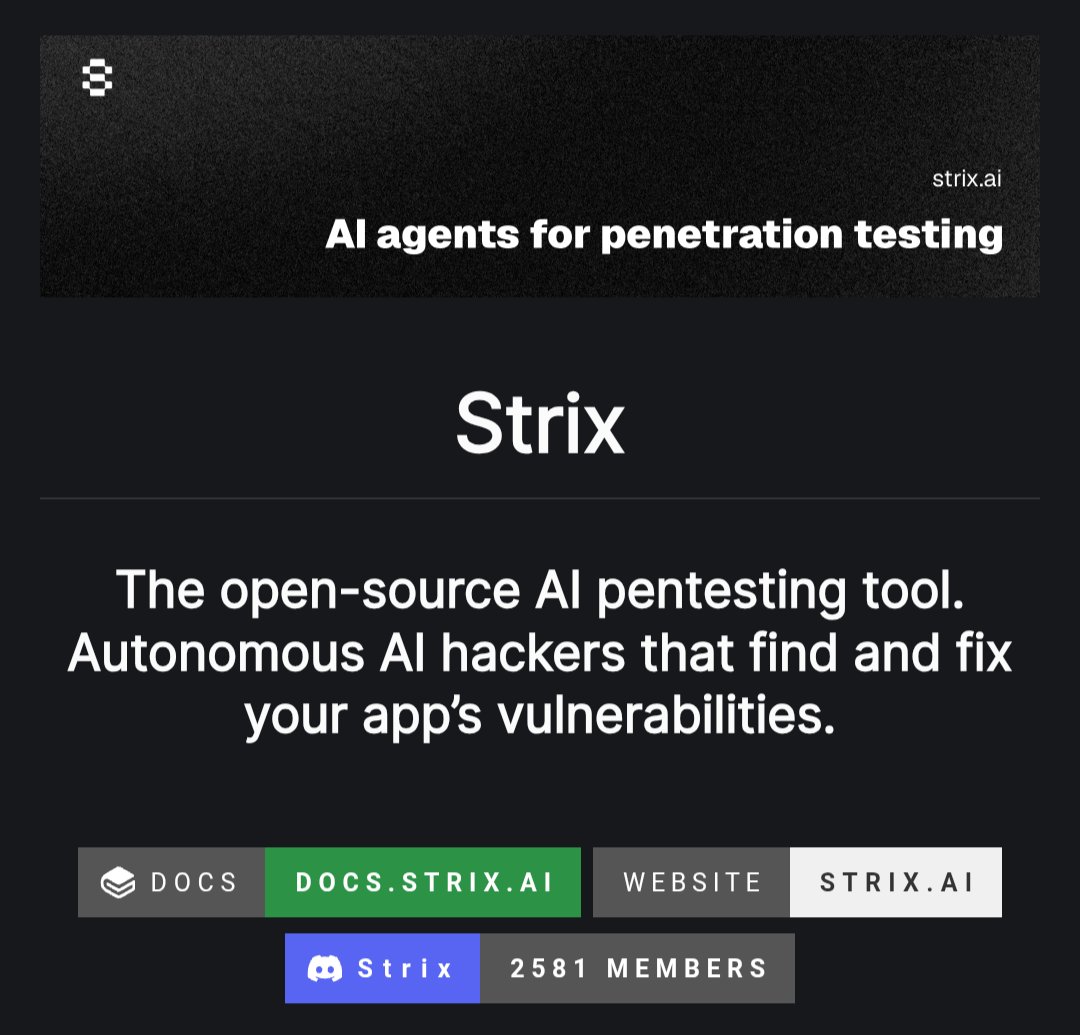 DivyanshT91162's tweet photo. 10 GITHUB REPOS WHERE AI MEETS CYBERSECURITY.

1. PentestGPT — an AI assistant for penetration testing.

Helps security researchers reason through pentesting workflows, interpret findings and organize the next steps.

https://t.co/upqarmmnK5

2. Caido — modern web security toolkit.

A fast, extensible platform for web security research with an interface designed around intercepting and analyzing HTTP traffic.

https://t.co/9saYABm3Dg

3. HexStrike AI — AI-powered security automation.

An MCP-based security framework that connects AI agents with a large collection of cybersecurity tools.

https://t.co/76ocSIap9w

4. Strix — autonomous AI security testing.

An open-source AI-powered system that can investigate applications, discover vulnerabilities and produce security findings.

https://t.co/OfaDzLxML7

5. Nuclei — vulnerability scanning at massive scale.

A fast template-based scanner that can detect security issues across websites, APIs, networks and infrastructure.

https://t.co/c3EFneObUT

6. Semgrep — find vulnerabilities before they ship.

Code-aware static analysis that can scan large codebases for security bugs and custom patterns.

https://t.co/I2bUgqt1Fs

7. Gitleaks — hunt secrets hiding in Git.

Scan repositories and commits for leaked API keys, passwords, tokens and other sensitive credentials.

https://t.co/lfluln5JaL

8. OWASP Amass — map the attack surface.

Discover domains, subdomains and infrastructure to build a detailed picture of an organization's external attack surface.

https://t.co/n0WtHpDnBw

9. Wazuh — your open-source security control center.

Host-based detection, log analysis, vulnerability detection and security monitoring in one platform.

https://t.co/E7MeHPWfAs

10. Prowler — cloud security from the command line.

Automatically assess AWS, Azure, GCP and other environments against security best practices and compliance frameworks.

https://t.co/B5qoMAWIDu

All are open-source.

Bookmark this before your next AI + security rabbit hole.