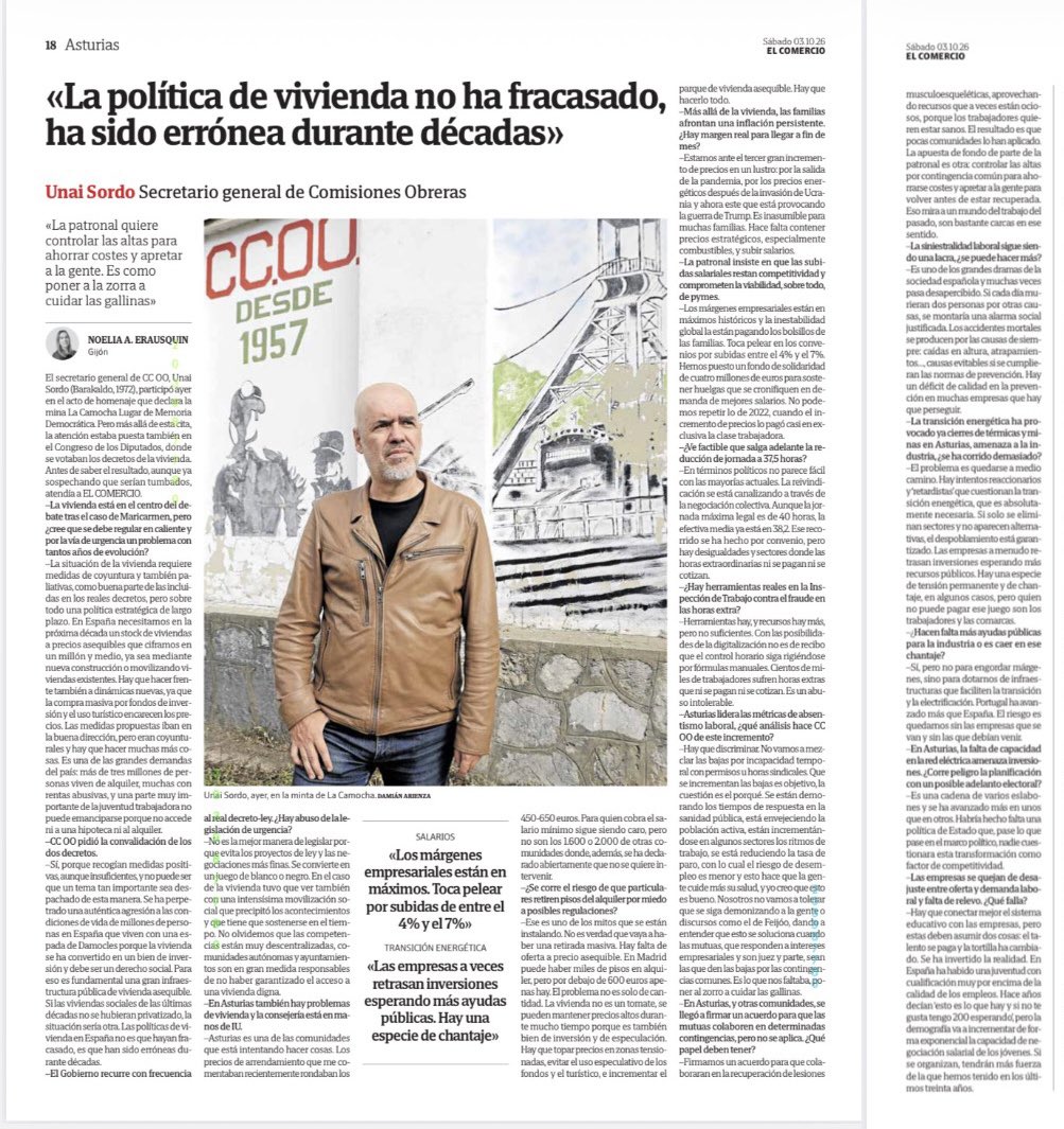 CCOO's tweet photo. 🗞️ @UnaiSordo (@CCOO) matiza el debate sobre la vivienda: «La política de vivienda en España no ha fracasado, ha sido errónea durante décadas».

Exige un parque de vivienda pública a precios asequibles de un millón y medio de pisos en la próxima década.

https://t.co/nZaJ1nNvTj https://t.co/s9X1EdNrig