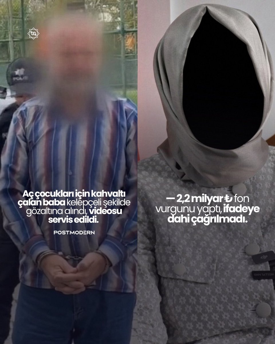 istbarobaskani's tweet photo. ÇİFTE STANDART — Aç çocukları için kahvaltı çalan baba kelepçeli şekilde gözaltına alındı, videosu servis edildi. 

Diğer yandan, 2,2 milyar ₺ fon vurgunu yapan ifadeye dahi çağrılmadı. https://t.co/B8S7ldtjU2