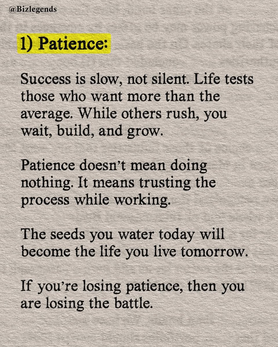 MasteryNotes's tweet photo. Six Pillars of SUCCESS:

1) Patience: https://t.co/EtxSiEA4Aa