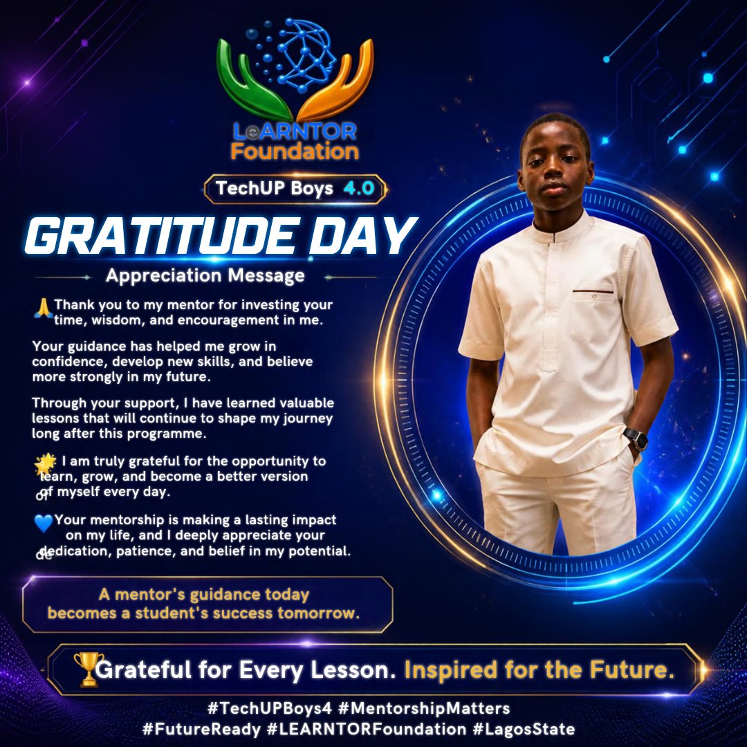 LadeneganS06x's tweet photo. 🙏 Thank you to my mentor for investing your time, wisdom and encouragement in me.
Your guidance means a lot, and I am grateful for the opportunity to learn and grow.
@OCHECHEPETER @MercyGeorgeIgbafe #Learntorfoundation https://t.co/WEUXbqiGkL