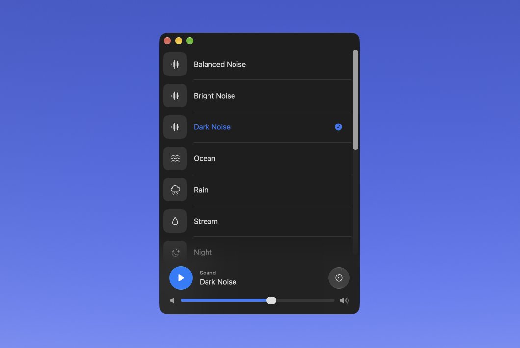 tomblixt's tweet photo. Just started building a very simple utility app to make MacOS background sounds accessibility feature easier to use https://t.co/1gWLzKsSyP