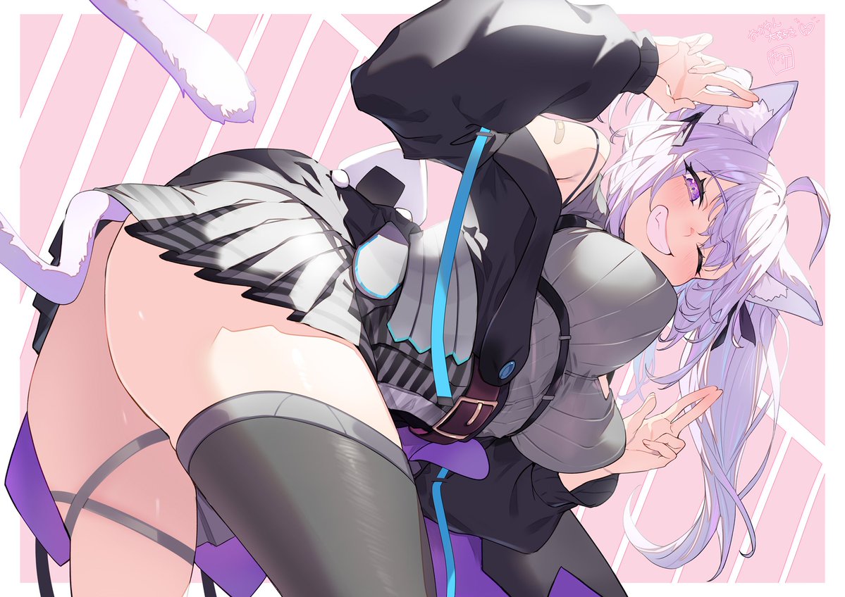 kakage0904's tweet photo. 「　ｖ(=^皿^=)ｖ　」
 #絵かゆ https://t.co/1PMRRhH6ij
