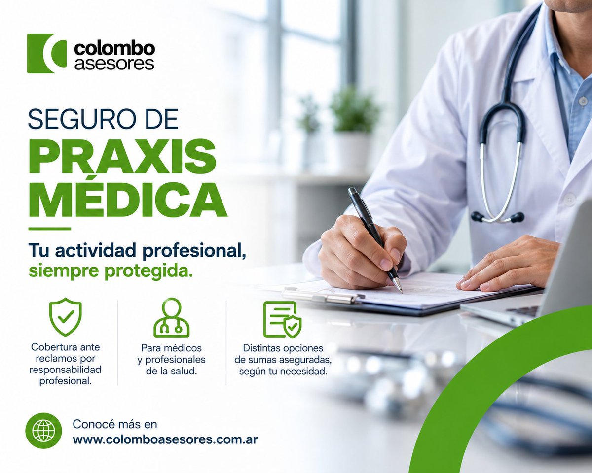 colomboasesores's tweet photo. TU ACTIVIDAD PROFESIONAL, SIEMPRE PROTEGIDA
El Seguro de Praxis Médica brinda cobertura frente a reclamos derivados del ejercicio profesional.

Conocé más en https://t.co/tuAtnMjmh0 https://t.co/N7sJswt4RF