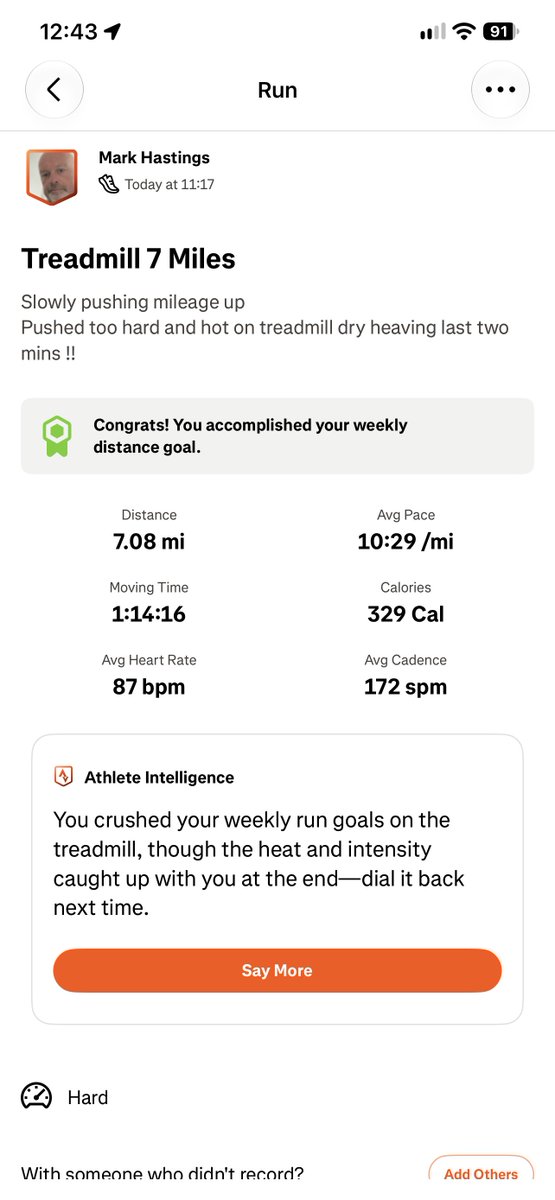 ploddercfc's tweet photo. #treadmill 7 miles ! Longest run for 4.5 months. Pushed too hard and was too hot in the gym at the end, dry heaving last few minutes thank his was on my own ! #running #ukrunchat #fitness https://t.co/3javIonSHi