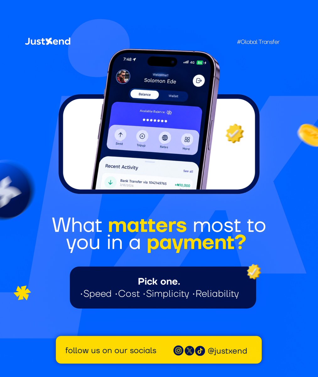 JustXend_APAC's tweet photo. Let’s talk payments. 👀💸

If you could change just ONE thing about the way you send or receive money, what would make the biggest difference for you?

Would it be speed, lower costs, simplicity, or reliability?

Speed ⚡
Lower costs 💸
Simplicity ✨
Reliability 🔒 https://t.co/ddFsKgolP4