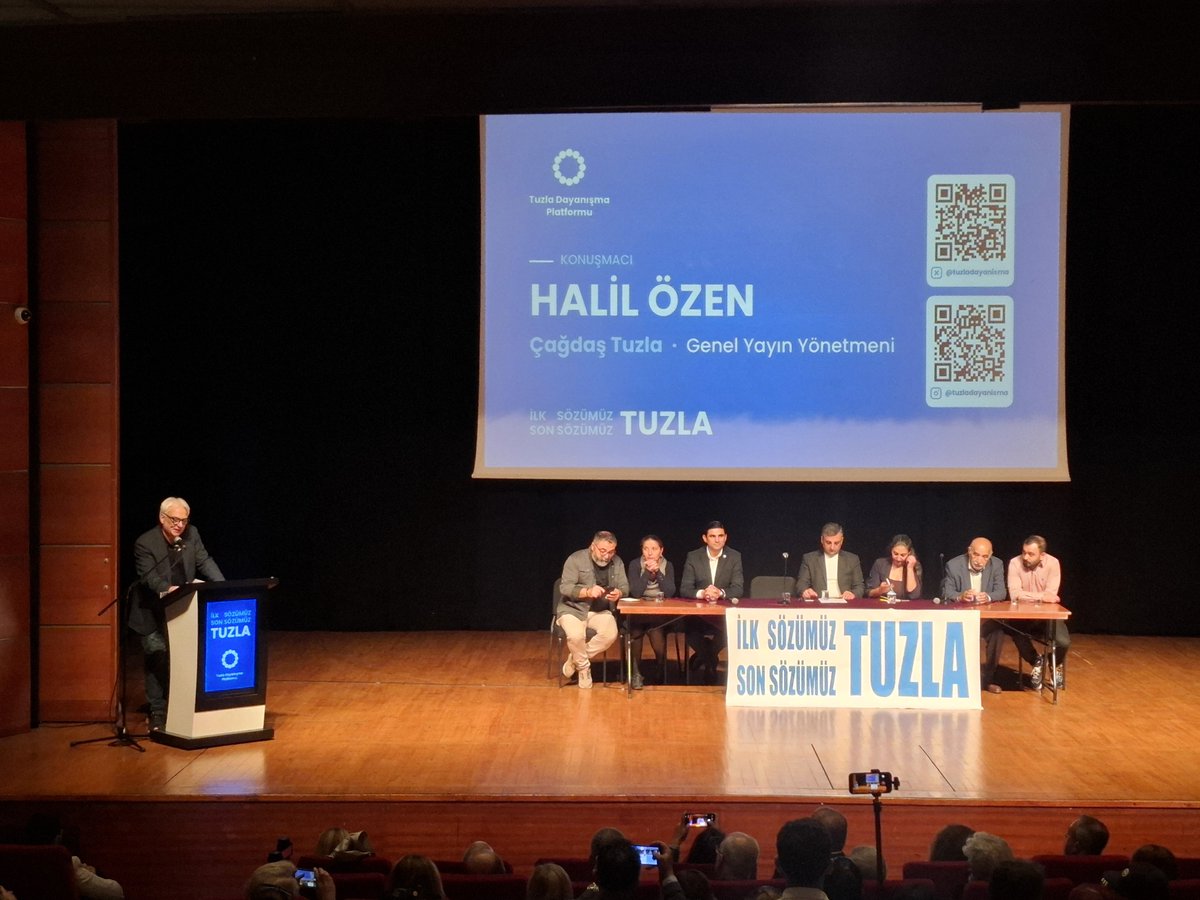 tuzladayanisma's tweet photo. Etkinliğimizin açılış konuşmasını @cagdastuzla GYY Halil Özen @halil_ozen_ yapıyor. #Tuzla https://t.co/dExsiZGK8H