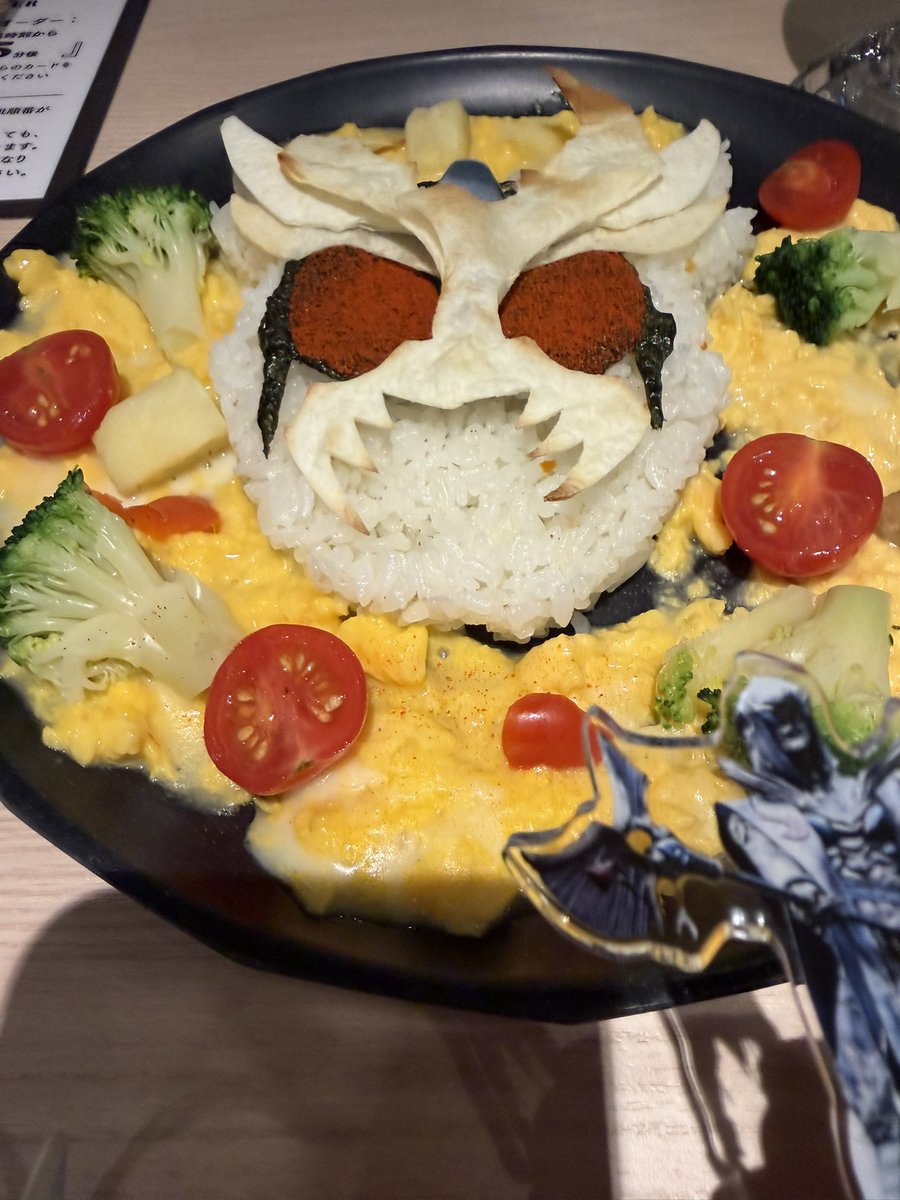 GanGanGodzilla's tweet photo. 水のエル、アギトグランドフォーム家庭菜園で採れた野菜たっぷりのオムライスだよ https://t.co/5aLzovxiwc