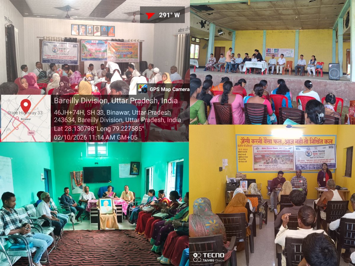 JustRightsIndia's tweet photo. Across India, @JustRightsIndia partners joined Special Gram Sabhas on #GandhiJayanti to take forward the resolve of a Child Marriage Free Bharat. We thank the Government of India, under Hon’ble PM Shri @narendramodi, for taking this national mission to villages across India. https://t.co/XSYnv8Ux89