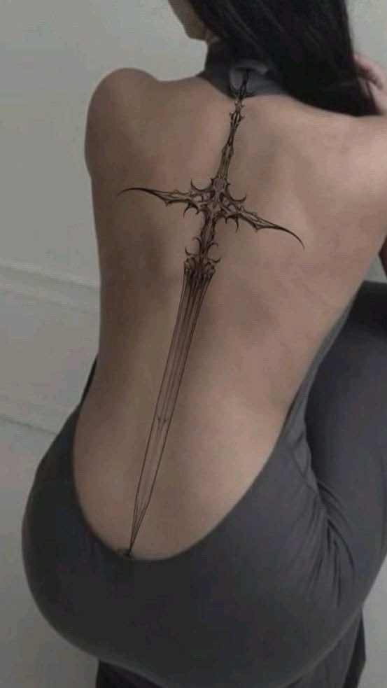 gothicornate_'s tweet photo. who needs a shirt on when I gave these lovely sword tattoos https://t.co/kv3qG1Q5X4