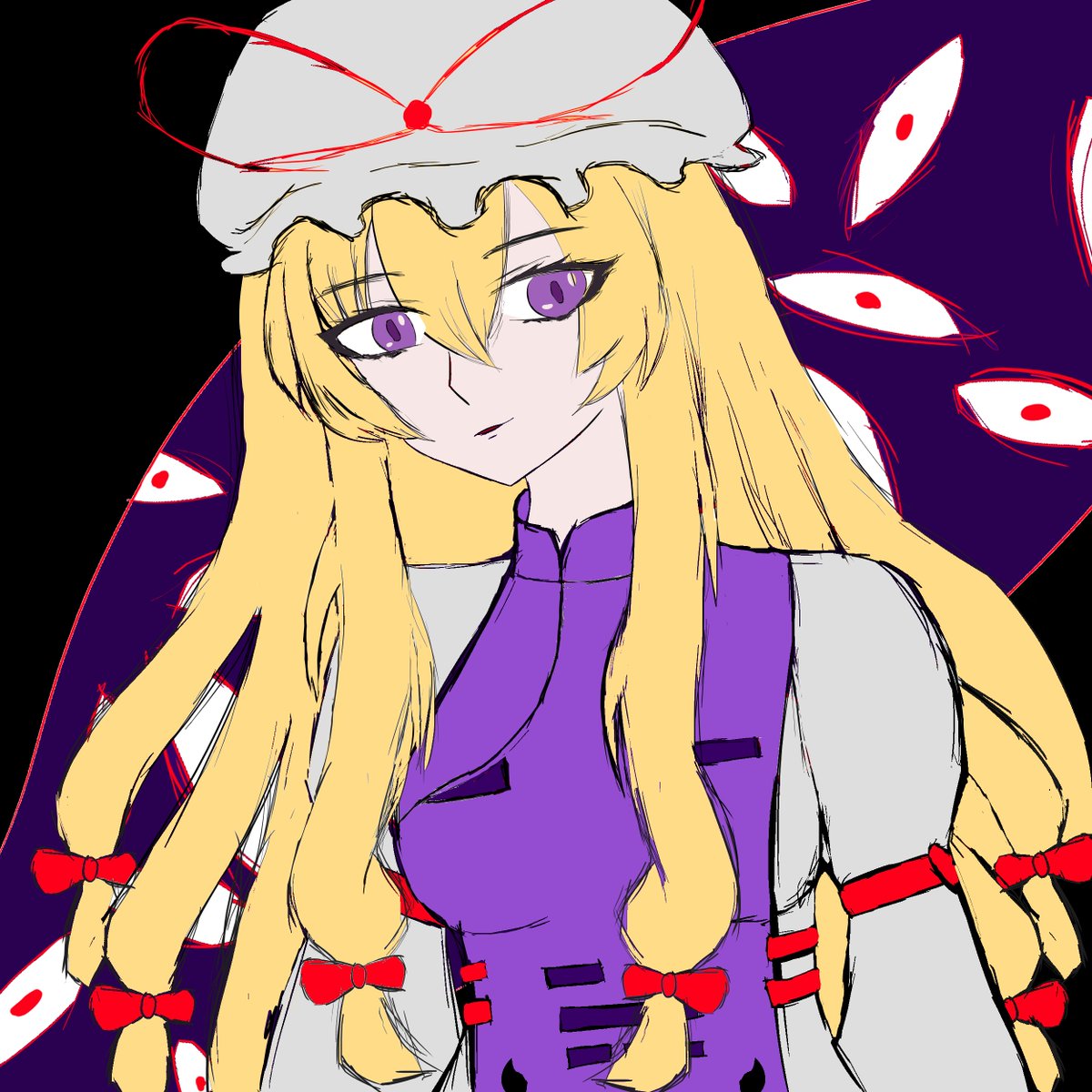 Mitsuha_mV's tweet photo. I could do better but I was too lazy so this all I can do. Anyway ignore my anatomy🤓 #東方 #八雲紫 https://t.co/FQ8LUL3GOh