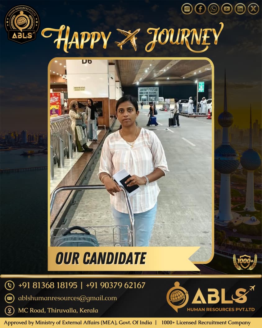 ABLS_HR's tweet photo. HAPPY JOURNEY ✈OUR CANDIDATE
ABLS HUMAN RESOURCES PVT. LTD,
THIRUVALLA
.
Call Us Today for a Job! Get a chance to work Abroad with ABLS HUMAN RESOURCES https://t.co/5Zjeb0R4CN
Contact No: 9037962170, 9037962168 https://t.co/LAayOeKNUl