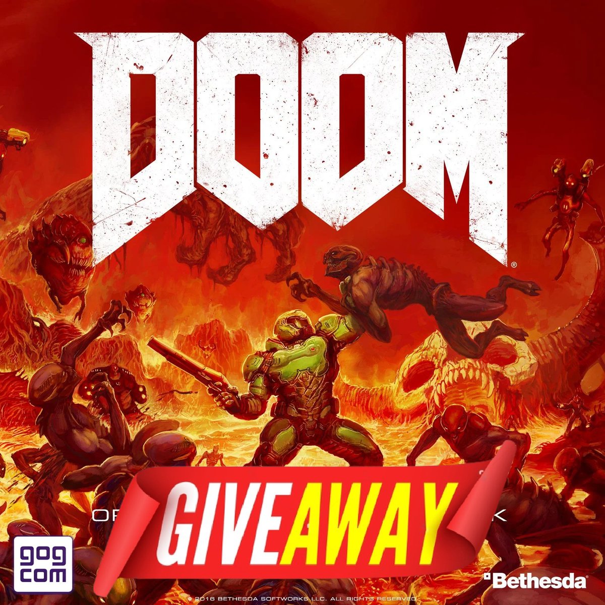 SteamGamesPC's tweet photo. "DOOM 2016" For PC/GOG giveaway! 🎁🎉

To Enter Simply:

▫️ Follow us + @PlayStationGN
▫️ Like &amp; Retweet
▫️ 60 min! - or earlier⏰
▫️ Sponsored by @BkdrLuis

📩DM me to sponsor a giveaway like this!
#Giveaway #Giveaways #GOG #GOGKey #FreeGOGKey https://t.co/Mcs91etbHI