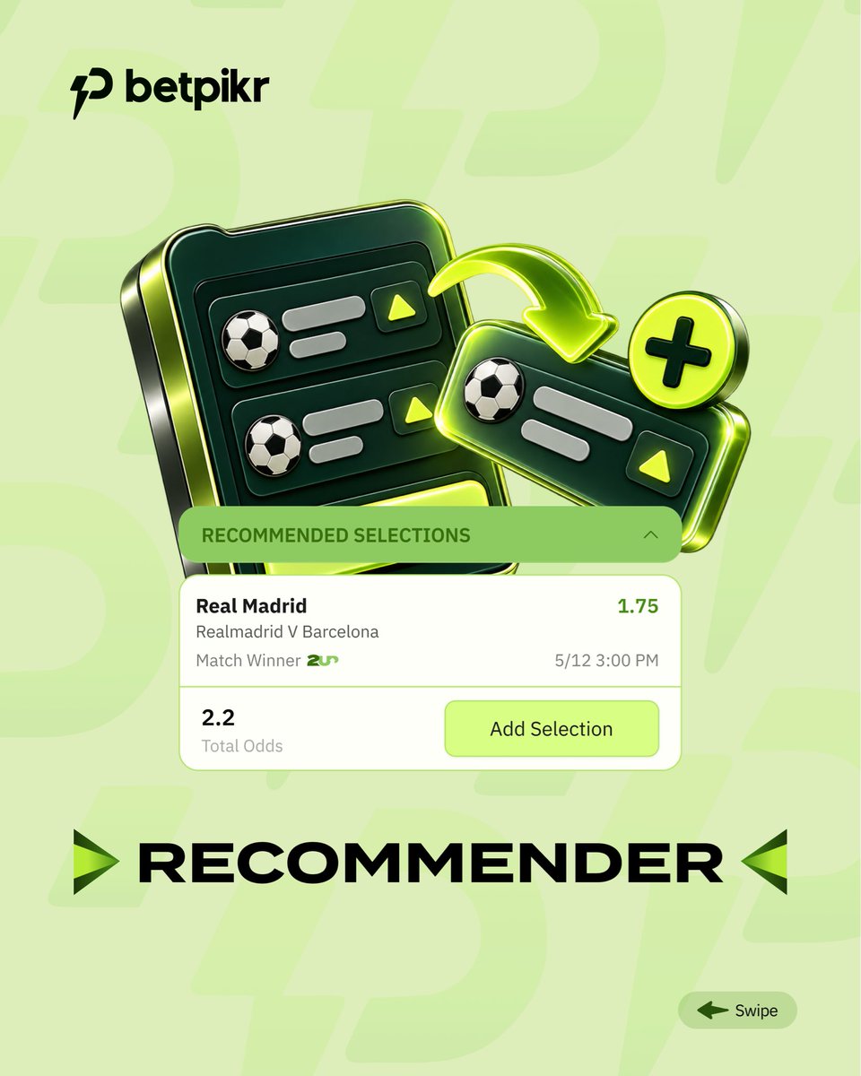betpikr's tweet photo. Level up your game with betpikrβs smart features: Autobet, Recommender, Pikr Switch, Bet Mentor, Community, and many more.
This is betpikr π
#betpikr #ThisIsbetpikr #LicenseToWin https://t.co/DxLq9b2chN