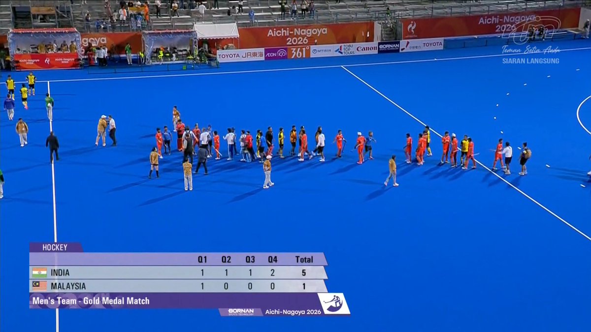 craigansibin's tweet photo. 20th Asian Games Aichi-Nagoya 2026
🗓️ 3 October 2026
🏑 Hockey
🛎️ Gold Medal Match 

🥈 SILVER MEDAL FOR MALAYSIA!! 🇲🇾

Men’s Team 
Malaysia 🇲🇾 1-5 🇮🇳 India

11' PC Harmanpreet Singh
14' FG Shello Silverius
23' PC Jugraj Singh
42' PS Hardik Singh
54' FG Shilanand Lakra
57' PC Harmanpreet Singh

The Speedy Tigers finish runners-up in Aichi-Nagoya, returning to the Asian Games podium after finishing 6th in Hangzhou 2022. 🏑🇲🇾

Malaysia Men’s Hockey at the Asian Games
🥈 2026 Aichi-Nagoya
6️⃣ 2022 Hangzhou
🥈 2018 Jakarta-Palembang
4️⃣ 2014 Incheon
🥈 2010 Guangzhou
6️⃣ 2006 Doha
🥉 2002 Busan

#AsianGames2026 #AichiNagoya2026 #マレーシア