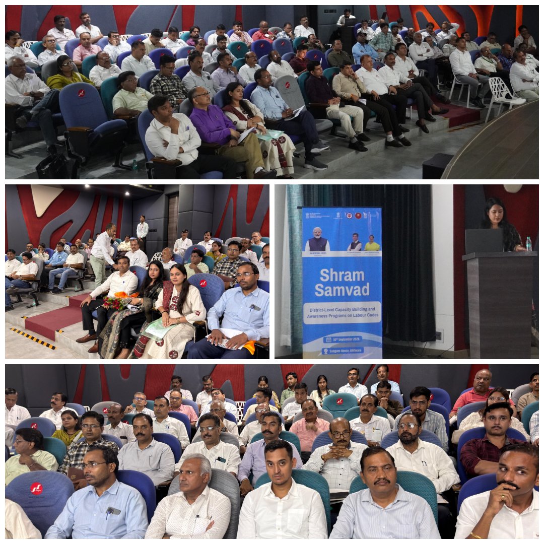 SangamGroup_'s tweet photo. “Shram Samvad” -capacity-building and awareness drive
A district-level Shram Samvad programme was organised on 30 Sept 2026 at Sangam House, Bhilwara, Rajasthan, in collaboration with the Labour Department,GoR.#shramsamvad @LabourMinistry https://t.co/r90yg1NGE0
