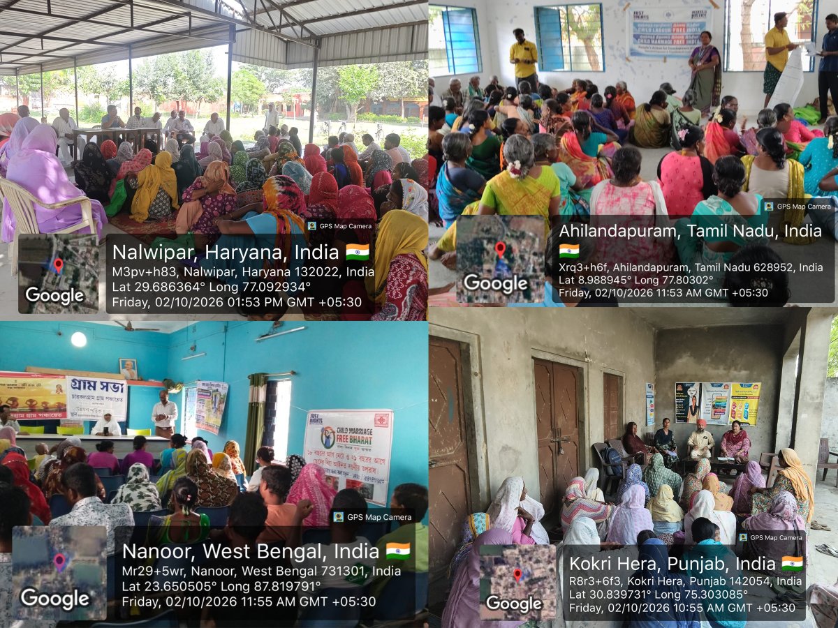 JustRightsIndia's tweet photo. Our partners remain committed to making every village child marriage free.
As we move towards the inaugural International Day for the Elimination of Child, Early and Forced Marriage on #27November, our resolve is clear: #ChildMarriageFreeIndia by 2030. https://t.co/MTbBemf89F