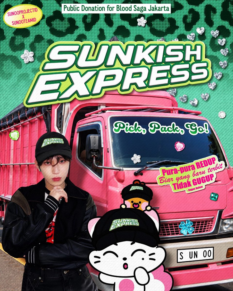 sunooprojectid's tweet photo. 🚚💨 DING DING! All aboard! 
SUNKISH EXPRESS is off to Jakarta~

Whatever you’ve been meaning to send for Sunoo, this might be your chance. Hand over your shipment, and let SUNKISH EXPRESS carry it on its way ♡

Pick your ride. Pack your love. Go all the way to Jakarta!

📦 Got something to send?
Hop on & send it our way! ♡
https://t.co/NcIohvKaQQ

#HONKIFYOULOVESUNOO #SUNOO #선우 #ENHYPEN #엔하이픈 #ENHYPEN_SUNOO #엔하이픈_선우 @ENHYPEN_members @ENHYPEN