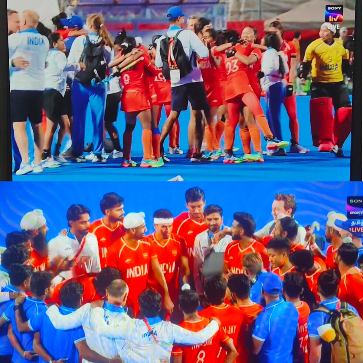 majja_ni_life_1's tweet photo. First time ever Indian Hockey clinches Gold in both mens & womens in Asian games 🇮🇳❤️🥇💥
Booked their Ticket for LA28 in both mens & womens🏑🇮🇳
History Made ☝️
21st medal for india 🤙🤙
#asiangames2026 #hockey #indvsmas https://t.co/W3QKmIGI5e