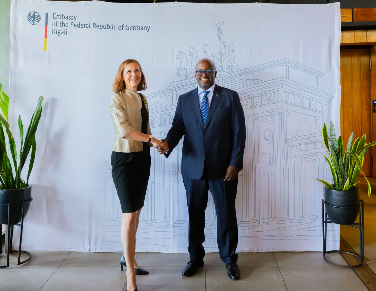 RwandaMFA's tweet photo. Yesterday, Minister @onduhungirehe joined the Embassy of Germany and German community in Rwanda to celebrate German National Day. 

In his remarks, he highlighted the longstanding friendship between Rwanda and Germany and reaffirmed Rwanda’s commitment to further strengthening bilateral cooperation and advancing shared priorities.