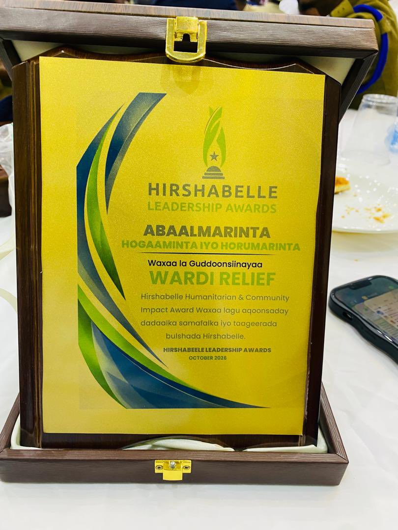 wardirelief's tweet photo. We are grateful to the organisers, our dedicated team,partners,donors and the communities we serve for their continued trust and support.
A proud moment for WARDI and everyone contributing to a meaningful impact in Hirshabelle. #WARDI #Hirshabelleawards #HumanitarianAction https://t.co/QOIrRYR96Y