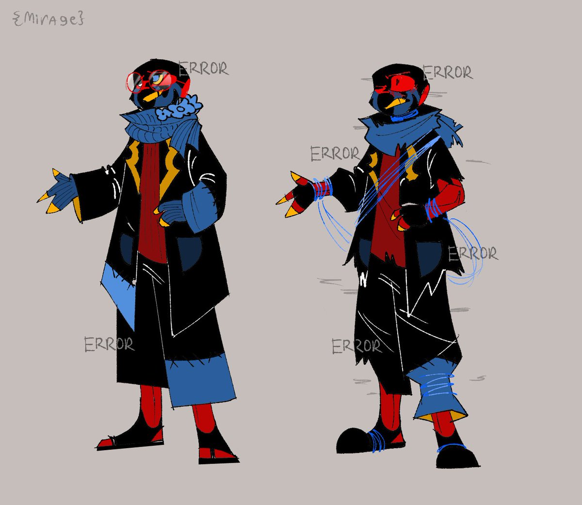mirage_126's tweet photo. Ink and Error references for an animation I wanted to make #inksans #errorsans #utmv https://t.co/O8U33qc9e8