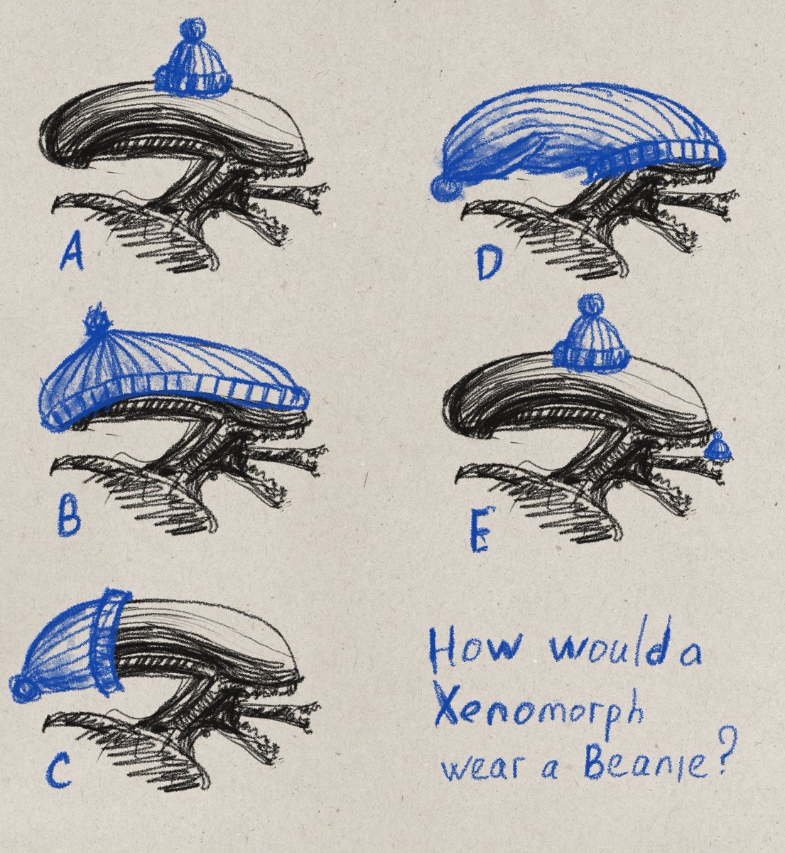 AdeptOfArt's tweet photo. How would a xenomoph wear a beanie? https://t.co/VlyhbOyEqN