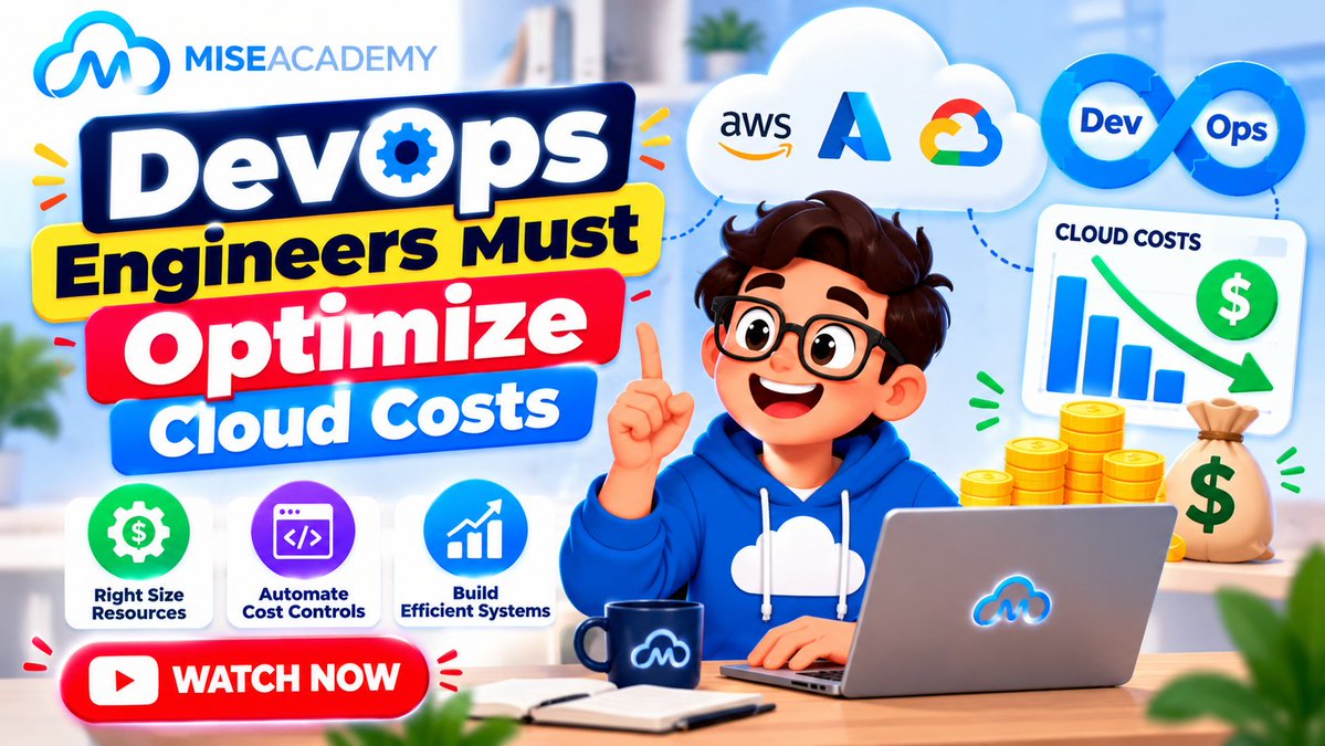 MiseAcademy's tweet photo. DevOps Isn’t Just Deployment — It’s Cost Control Too
#Miseacademy #Internship #devops #finops #aiops https://t.co/wUd4mxhtJW