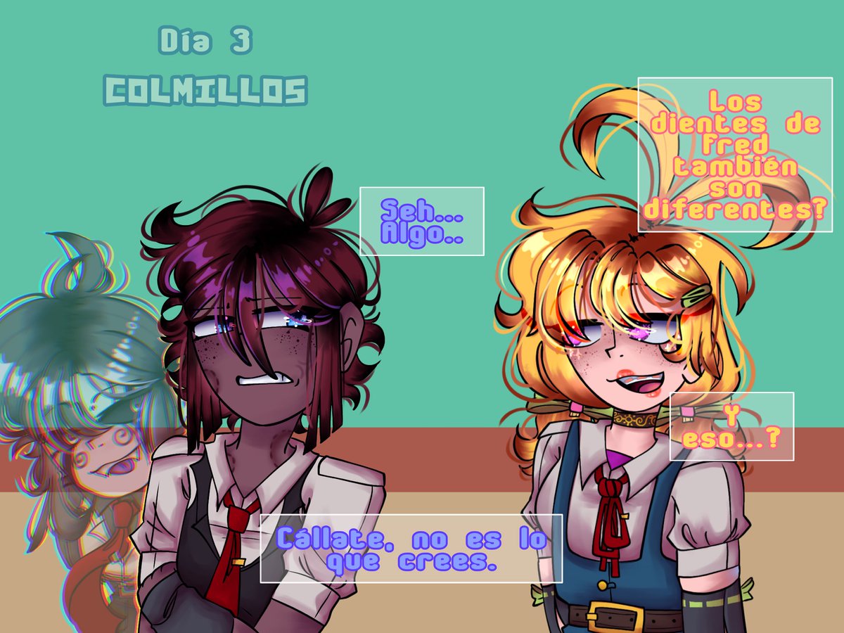 MelissaHimura's tweet photo. [No mal pienses, tuvieron diferencias de opiniones y decidió usar sus...]

| • Dia 3 •— Colmillos —• |

#Fnafhs #Fhs #fnafhstober2026 https://t.co/B3fzTJU9LW