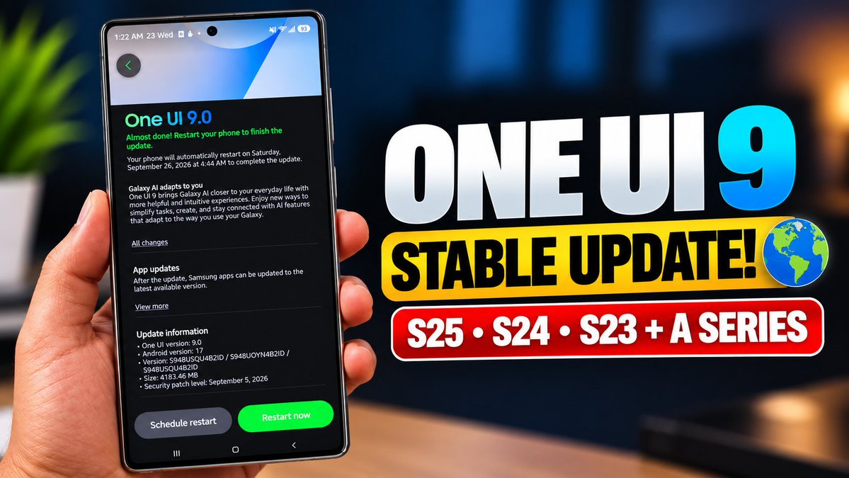 RoidTech_'s tweet photo. S25, S24, S23 A Series Etc! 

One Ui 9 Stable UPDATE Global New Release Date! 

https://t.co/nIxeiz4nMo https://t.co/bzAwEoVg1B