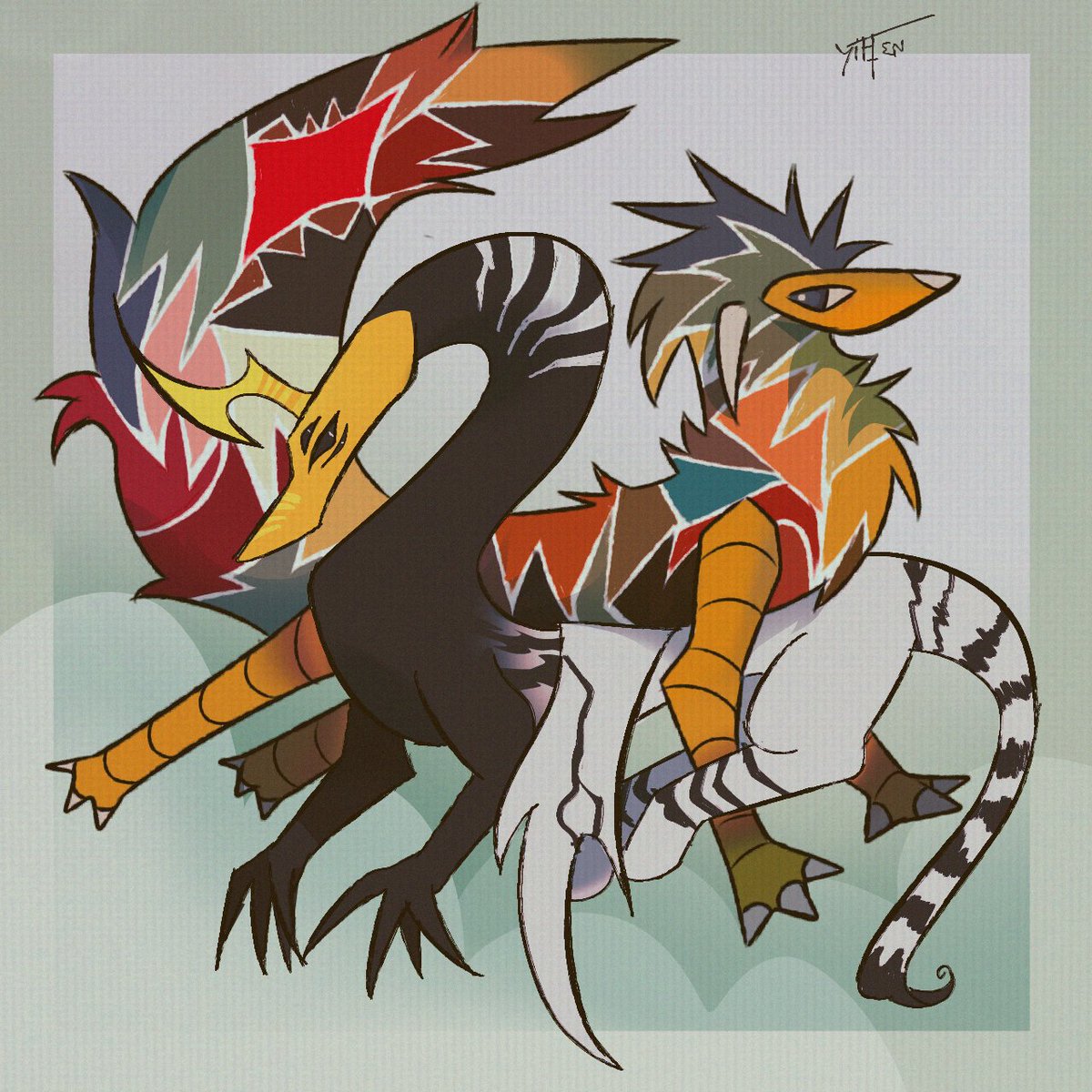 _yitten's tweet photo. mister chickenfeet and his new friend pal voltage https://t.co/Q3tuQ58ToJ