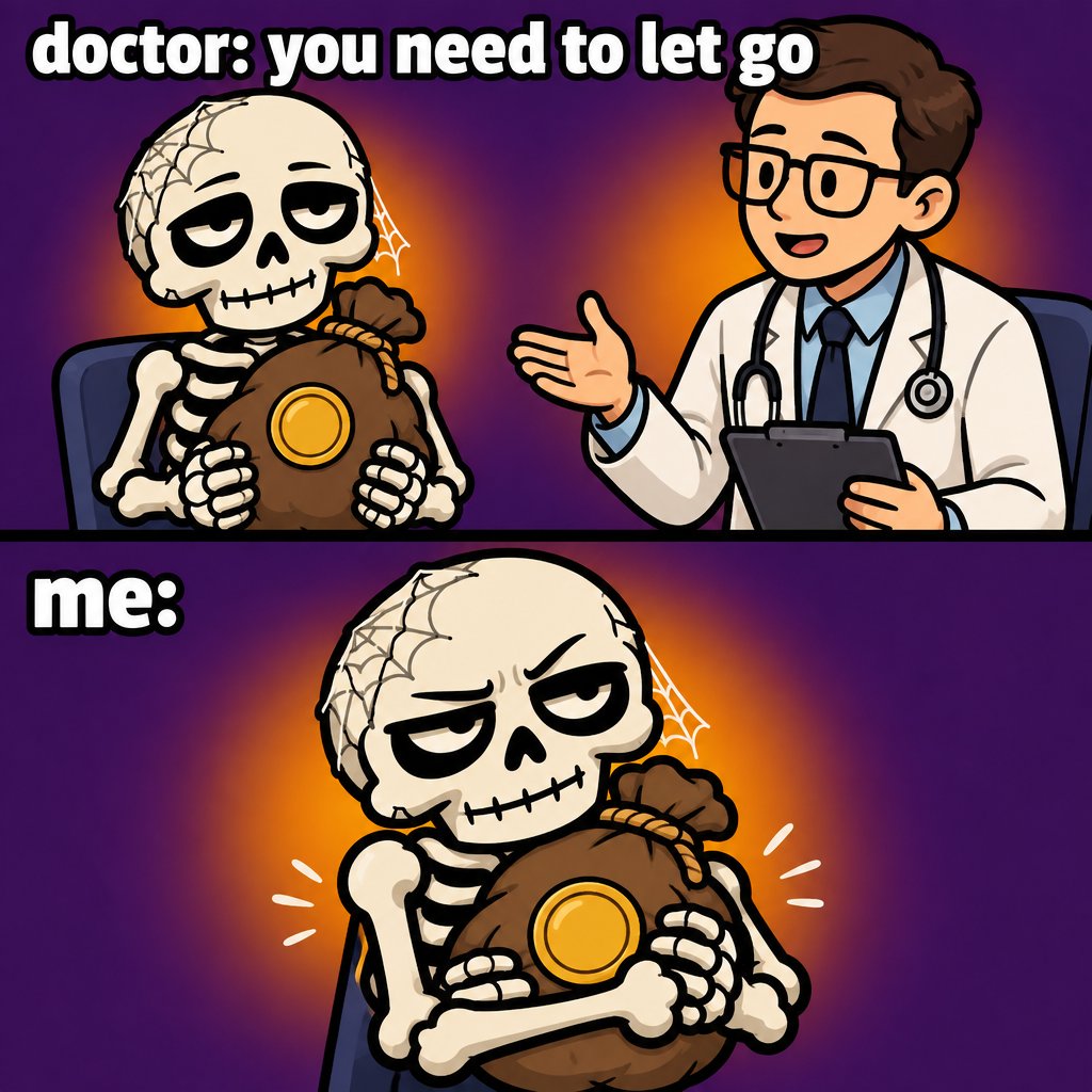 bagbonescoin's tweet photo. he's not letting go. 💀 https://t.co/TXmbygmmp6