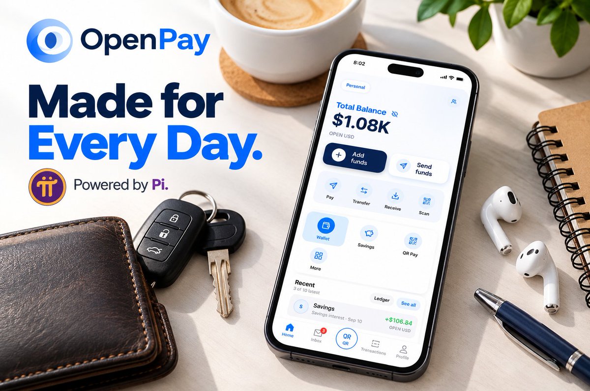 OpenPayTeam's tweet photo. Made for Every Day. Powered by Pi.
OpenPay brings your everyday payments into one simple digital wallet. Send, receive, pay, scan, and manage your funds with an experience designed for daily use.
Explore OpenPay:
https://t.co/oGmq2zdUgm
#OpenPay #OUSD #PiNetwork #Pi #OpenUSD https://t.co/jG906HGtvH