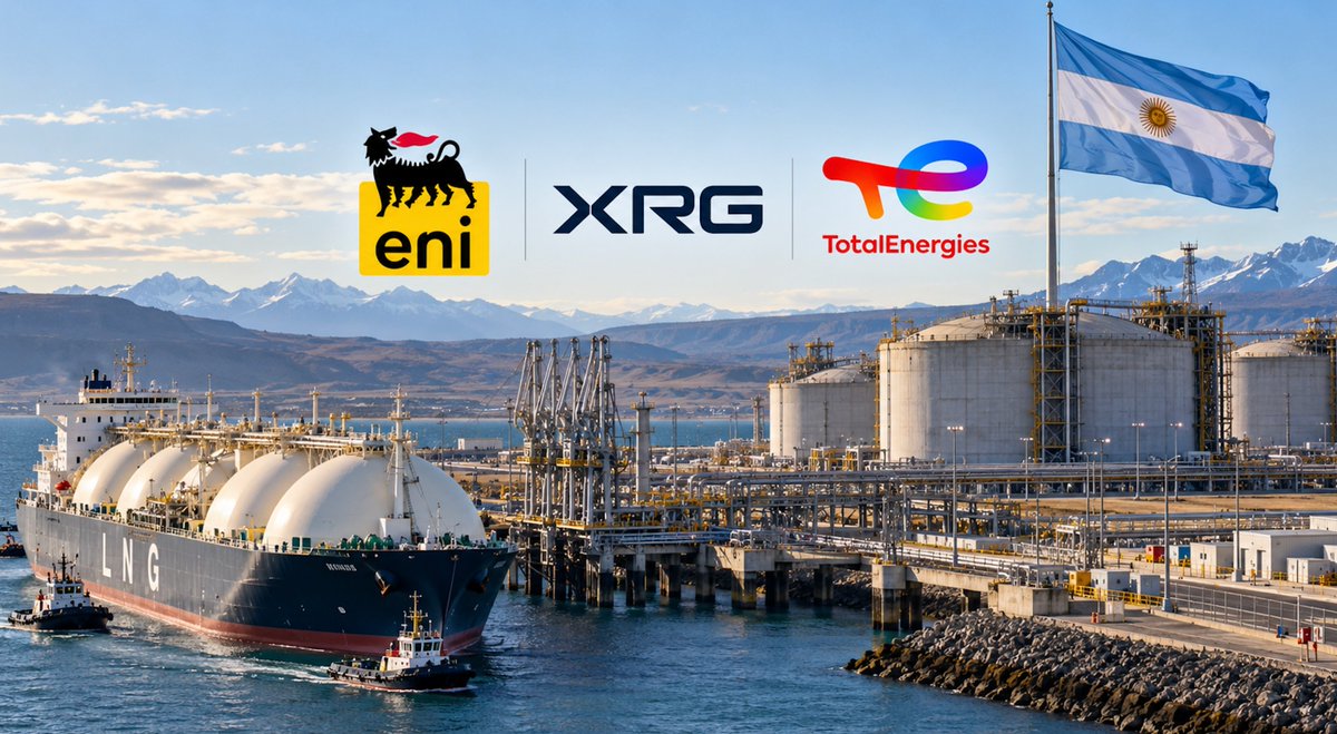 jackprandelli's tweet photo. 🇦🇷3 of the biggest names in energy are betting on Argentina in the same week.

All showed up in Paris during Milei's Argentina Week.

🇮🇹 Eni CEO Claudio Descalzi met President Milei to push Argentina LNG toward a final investment decision.

🇦🇪 XRG, ADNOC Group's international arm, said Argentina "has the ingredients to build a world-class LNG business."

🇫🇷 TotalEnergies CEO Patrick Pouyanné announced nearly $ 10bn of new investment in the country.

Here's what's actually on the table.

Argentina LNG is a 12 mtpa project built on two floating LNG units, fed by Vaca Muerta shale gas.

YPF holds 36% of the supply blocks. 
Eni and XRG hold 32% each.

The partners are targeting a final investment decision on 26 November. 
The first phase costs about $ 29bn, and the full project about $ 51bn.

The US Export-Import Bank has proposed up to $ 6bn in financing.

TotalEnergies is not part of that consortium. 
Its $ 10bn goes to its own Argentine gas and oil projects. 
It is already Argentina's largest gas producer, with about a quarter of national output.

Why it's happening now?

📜 Milei's RIGI regime gives investors tax breaks and lets them send dividends home.

🌍 The Gulf war showed buyers what Hormuz exposure costs. 
Argentine LNG would ship from the South Atlantic, far from Hormuz, Bab el-Mandeb and Qatar's damaged trains.

🤝 XRG already partners with TotalEnergies at Ruwais LNG in the UAE and at Absheron in Azerbaijan. 
Al Jaber and Pouyanné met in Paris the day after the Argentina announcements.

Argentina has always had the gas. 
What it lacked was capital that trusted the rules. 
That's starting to change...