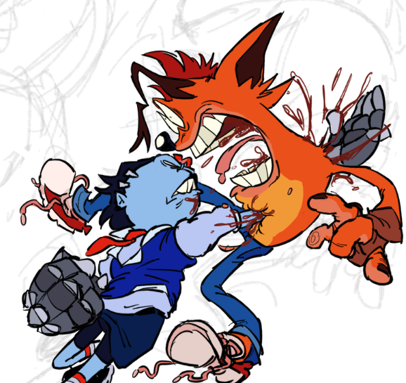 GREGOR_NUT2010's tweet photo. whut in tarnation. (blood warning !)

i dont know  how i  got here #CrashBandicoot https://t.co/BO6I3yV9Ri