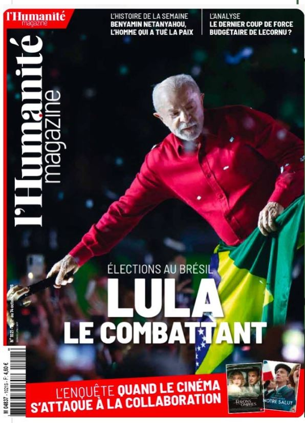 semioticas's tweet photo. Lula reeleito no Primeiro Turno

Imprensa mundial destaca a importância de Lula.
Na l'Humanité Magazine, da França, Lula é homenageado com reportagem de capa sobre o quarto mandato: da fábrica ao Planalto, o destino extraordinário de um presidente do povo
https://t.co/RPMx7zpFs4 https://t.co/2IGRgdS1pE