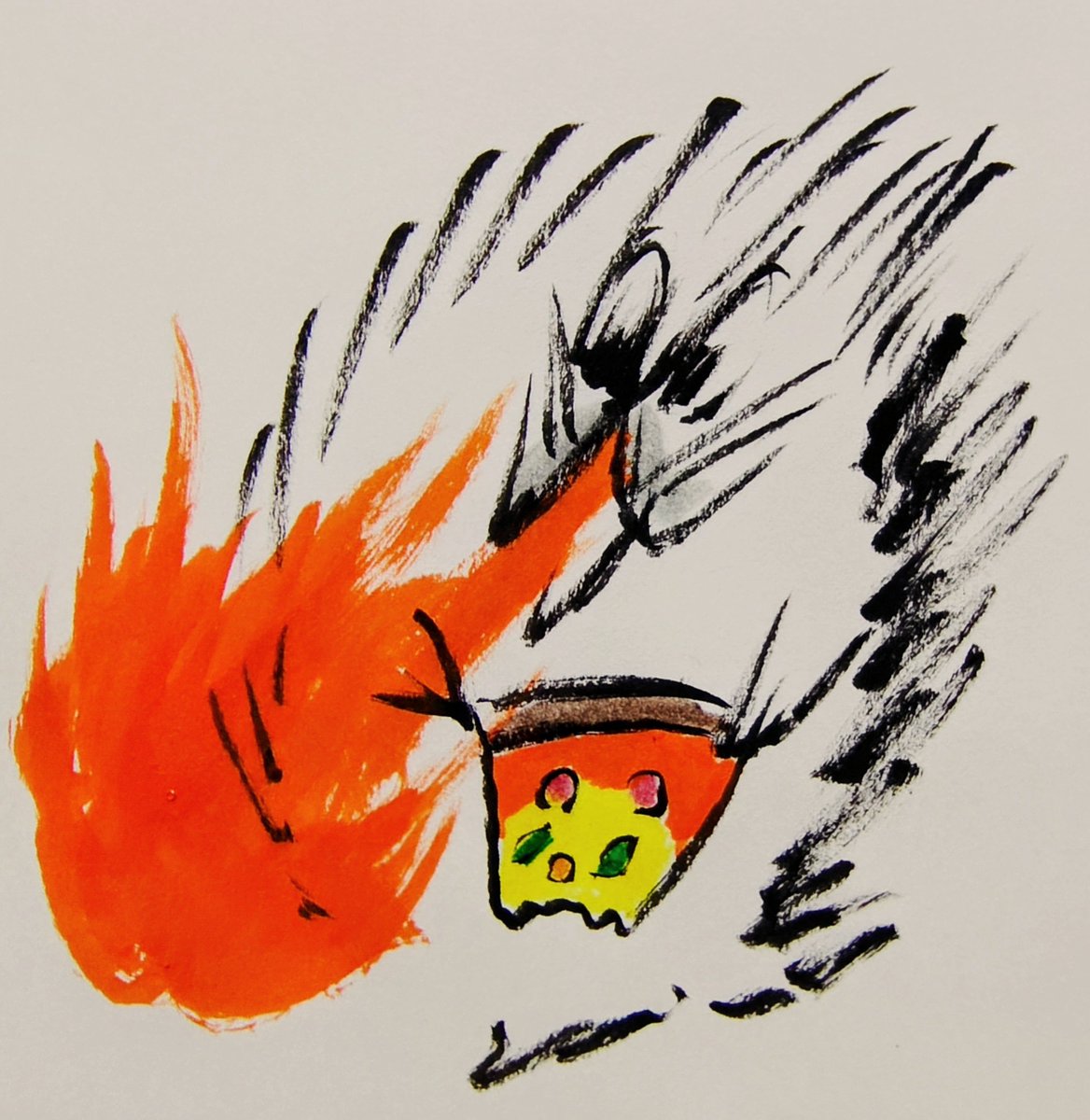jissunboshi96's tweet photo. ピザを食べたら、思ったより辛かったアザラシを描きました。 https://t.co/mjZ3A9nXLp
