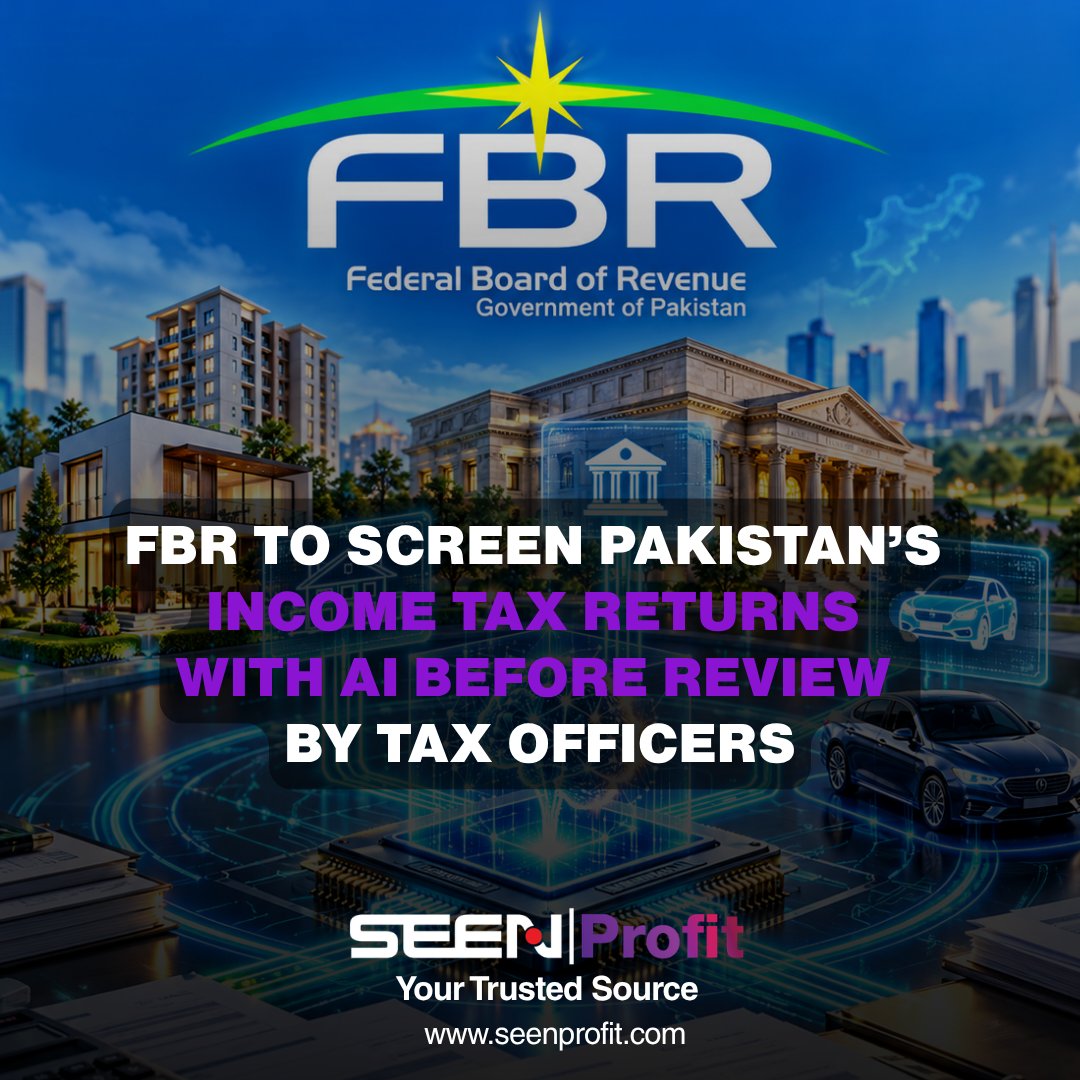 Seenprofit's tweet photo. AI to Cross-Check Pakistan’s Tax Declarations

#FBR #PakistanTax #IncomeTax #TaxReturns #SeenProfit https://t.co/s6yOxvA4W3