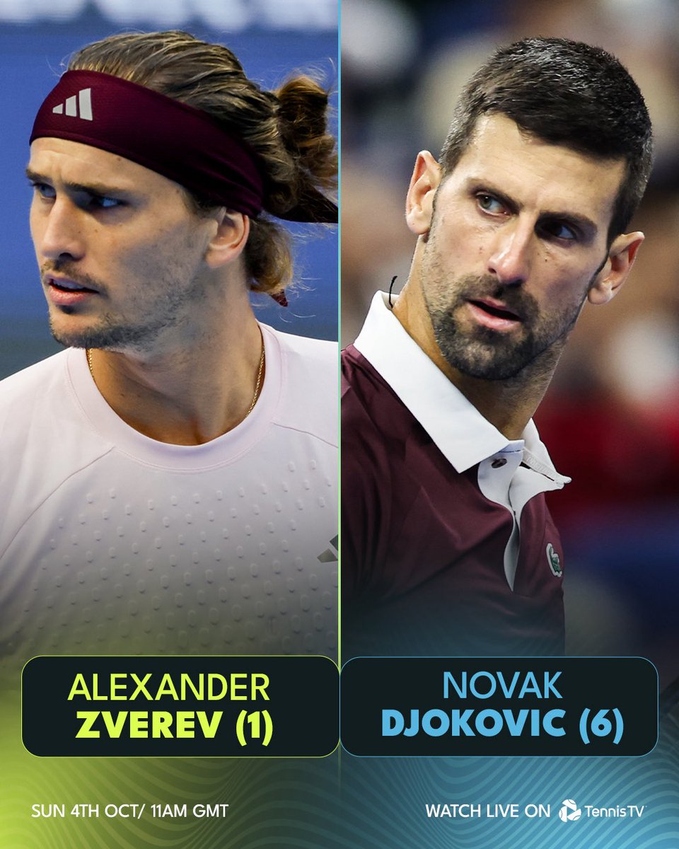 TennisTV's tweet photo. For a 15th time 👀⚔️

Can Djokovic keep his winning run in Beijing going against the two-time Slam winner? 🇨🇳

#ChinaOpen https://t.co/NJMp03ru7i