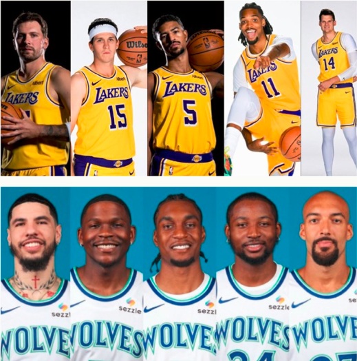 ProphetXLA's tweet photo. Doncic > Ball
Reaves < Edwards
Grimes = McDaniels
Williams > Kuminga
Kessler > Gobert

Lakers in 5. https://t.co/JdjgGiBk13