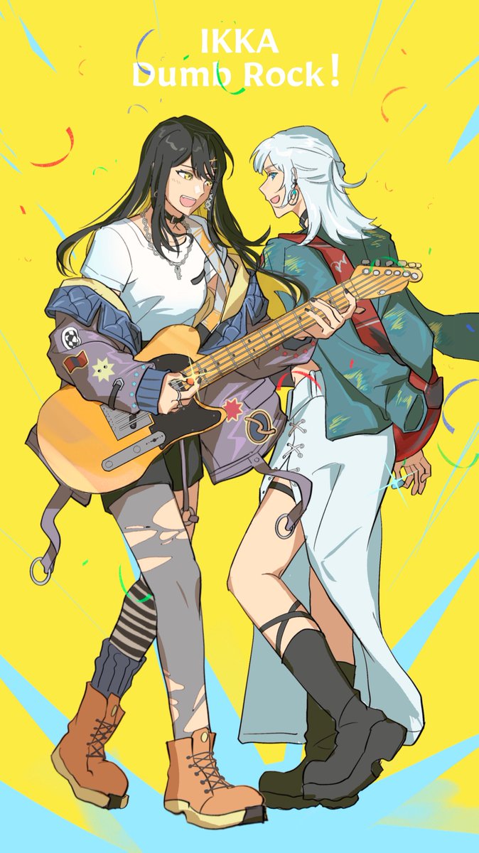 Norainu_pann's tweet photo. #家団 #bandoriart 
🎸💙🧡 https://t.co/wgM6TJP787