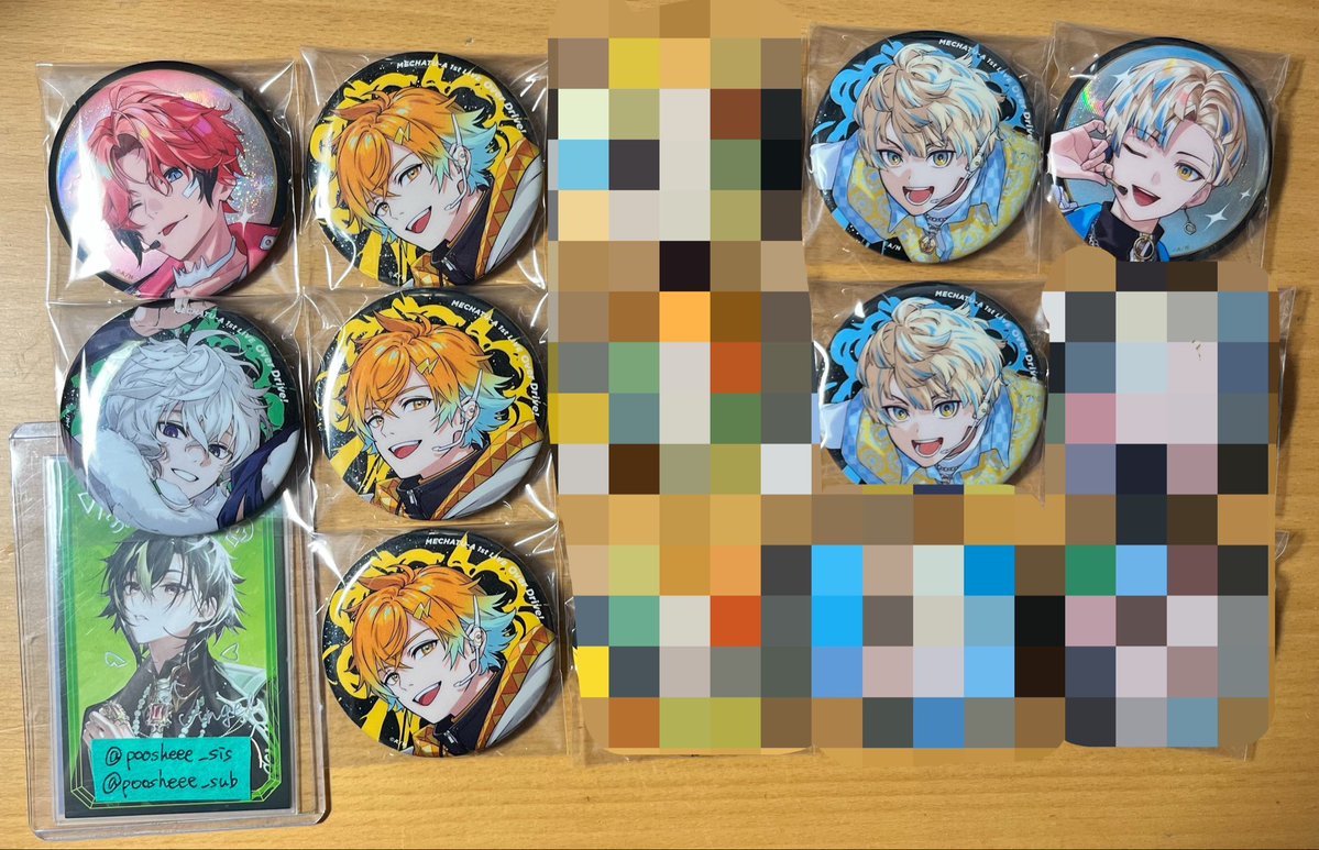 poosheee_sub's tweet photo. 【交換/買取】にじさんじ MECHATU-A 1st LIVE Over Drive! ランダム缶バッジ

譲)画像1 or 定価＋送料
求)画像2枚目

郵送での交換(10/9までに到着するお取引)
鍵垢(@ poosheee_key )でのお取引
求は買取もしております
ツイフィご確認お願いします🙇‍♀️
検索からでもお気軽にお声掛けください！ https://t.co/ya396SWNKF