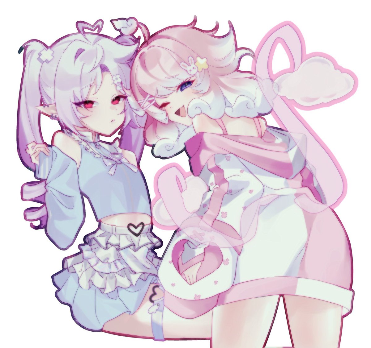 yumekawavt's tweet photo. ꒰ meet the owners of yumekawa .+♡

ruri nemui —
a sleepy computer virus that resides on your pc 👾💜

nyoomie piyu —
a cute pink kumogaki who loves to steal your snackies ⛅🩷 

why did we make the group?

we were just bored. that's it. https://t.co/7EnSqziBYH