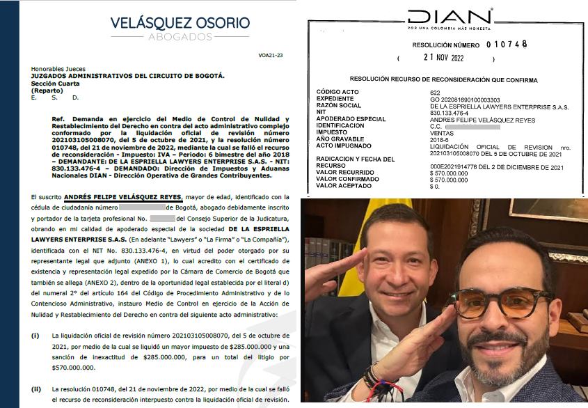 JuanPoe's tweet photo. !Atención! El actual Director de la DIAN Andrés Felipe Velásquez fue el abogado de la firma de Abelardo de la Espriella frente a la sanción de 570 millones que ahora la DIAN de Velásquez le debe cobrar. Grave conflicto de interés y prueba de su incompetencia-perdió el caso-Hilo👇 https://t.co/DrfVuxc62O