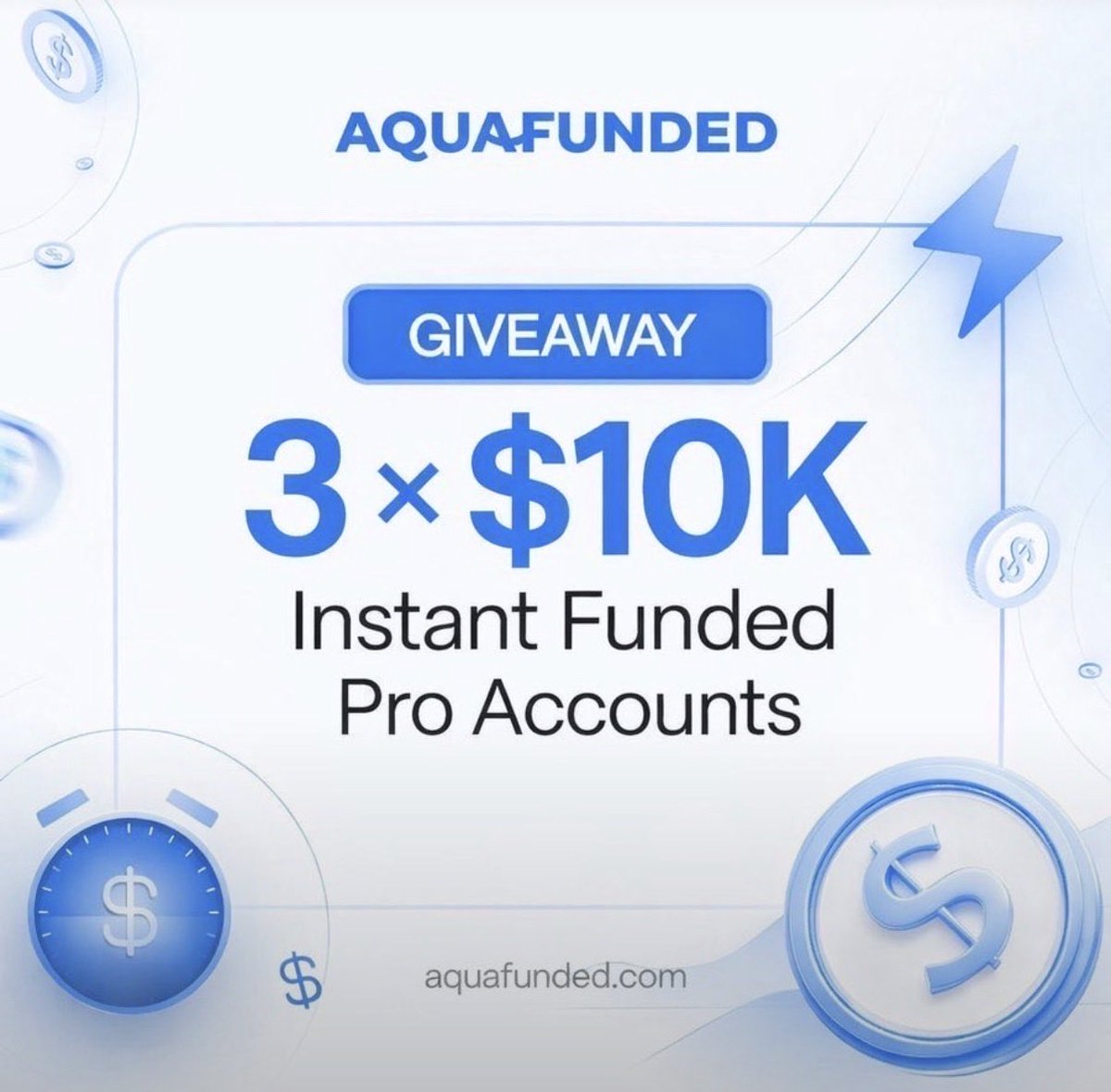 ABFXKILLER's tweet photo. 🚨 Giveaway alert 🚨 

3x$10k instant funding pro

1. Follow @AquaFunded @ABFXKILLER and @shepherd_fx @LewisAquaFunded 

2. Like, Retweet and Tag 2 traders 

3. Also Follow
  @SarkiTutorial @Marwan_fx01 @AfaaqFx @ibnmuax_fx  @Zaksfx12  @oshoktrader @Aeroonfx @Awelmo1 

Winner 🏆 in 72 hours