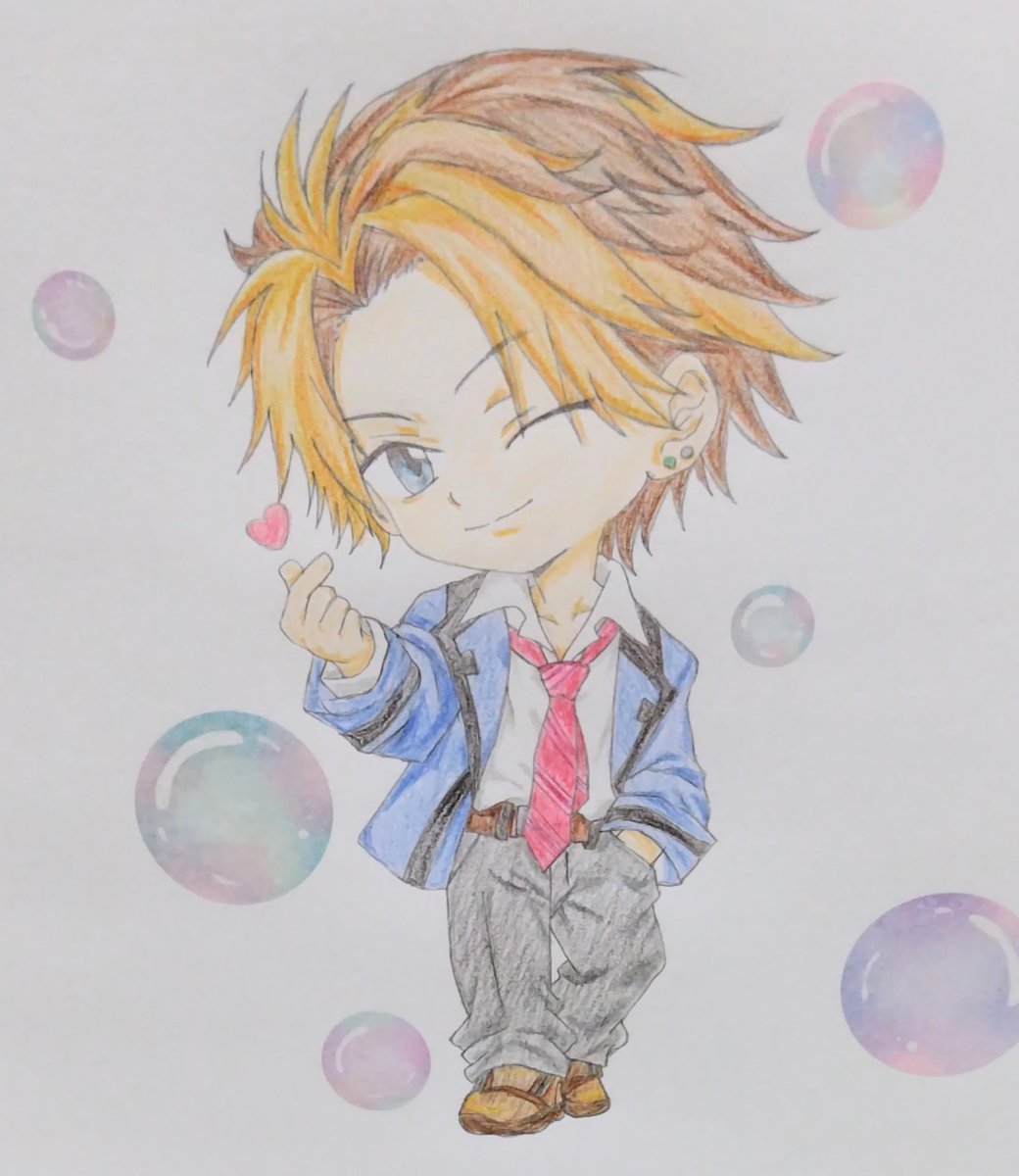 Ritsu12coco's tweet photo. 新名くん、初描きでかなりチャラい感じになってしまった😂
制服あまり見ずに描いたから結構違うな…💦 https://t.co/owfGhEttFH